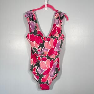 Summersalt 16 The Ruched Backflip Watercolor Petal Olive & Spritz Tummy Control